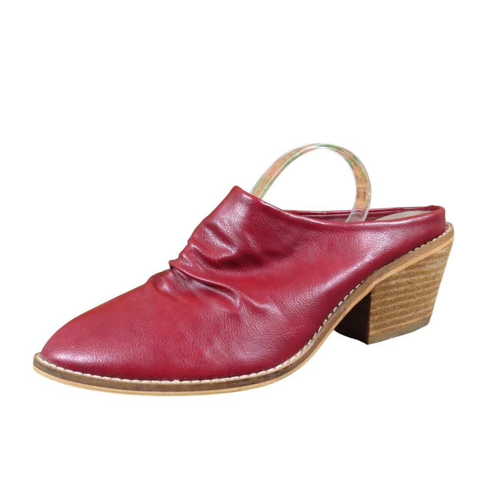 Boutique by Corkys Streaming Womens Mule Size 9 Dress Work Red Ruched Block Heel